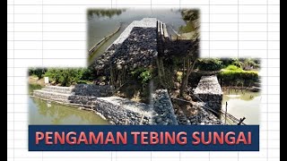 Pemasangan Bronjong penahan tebing sungai