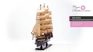 Ιστιοφόρο διακοσμητικό, ξύλινο  / Decorative wooden sailing boat, 60x12x80cm / 600-44526