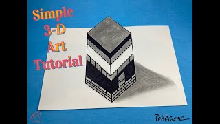 Easy 3D house sketching and shading - easy 3D drawing for beginners