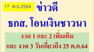 ข่าวดีชาวนา ธกส. โอนเงินประกันรายได้ข้าว งวด 1-2 เพิ่ม และโอนงวด3