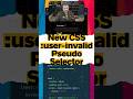 New CSS :user-invalid Pseudo Selector #css