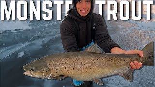 Ice Fishing for BIG Brown Trout and Steelhead !