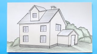 Simple House Drawing ✅ How to Draw a House step by step Easy