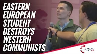 Eastern European student destroys Western communists