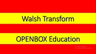 Walsh Transform - Signal and Image Processing