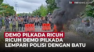 Ricuh Aksi Demo Pilkada, Massa Lempari Polisi dan Tabrak Kawat Duri | OneNews Update