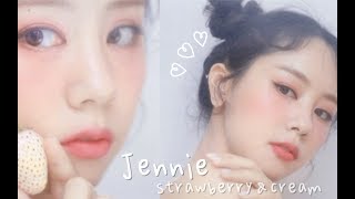 Jennie 台历同款 奶油草莓小猫眼妆容｜BLACKPINK 2020台历 春日look