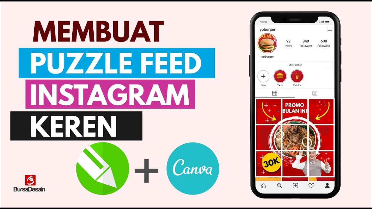 CARA MEMBUAT PUZZLE FEED INSTAGRAM DENGAN COREL + CANVA - YouTube