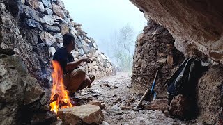 I Built A Cave That Could Last For A Thousand Years In 15 Days - Cave With Fire, DIY, ASMR