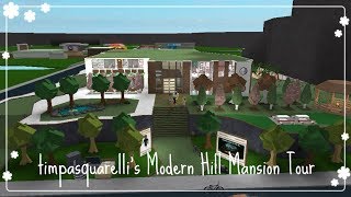 Hillside Modern Mansion In Bloxburg