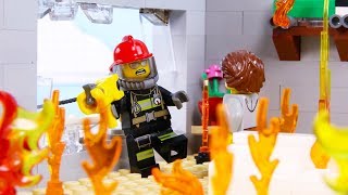 LEGO City Firestation Fail STOP MOTION LEGO City Fireman Rescue! | LEGO City | Billy Bricks