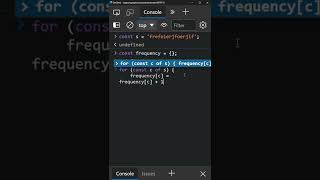 Count Frequencies of Characters using JavaScript Object Literals