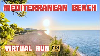 Virtual Run | Mediterranean Beach Running | Treadmill Workout #072