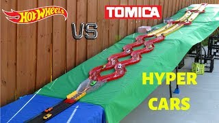 Hot Wheels Hyper cars Extreme Curves crash curse vs Tomica Fat Track K'nex tournament race