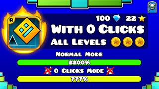 Geometry Dash but With 0 Clicks (All Levels 1~22 / All Coins)