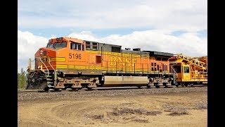 BNSF 5196 NB Herzog ballast train part 2 of 2