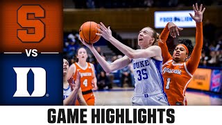 Syracuse vs. Duke Game Highlights | 2024-25 ACC Women’s Basketball