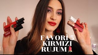 FAVORİ 5 KIRMIZI MAT RUJUM 💄 #ruj #inceleme #likitmatruj #kırmızıruj