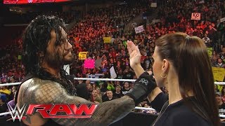 Roman Reigns reminds Stephanie McMahon that he is the "authority" in WWE: Raw, March 21, 2016