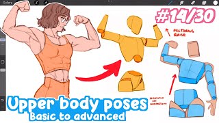 how to Draw the UPPER BODY! (Simple to Advanced)  | Full Drawing Tutorial - Art Bootcamp #14/30