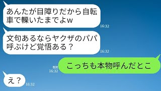 息子の入園式で前を歩いていた私を自転車で轢いた、自称ヤクザの娘のママ友が「文句があるならパパを呼ぶよw」と言ってきたので、こちらも本物を呼んで対処してもらった結果www