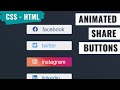 [ HTML | CSS ]  Animated Social Media Share Buttons