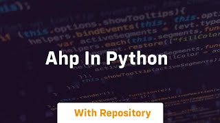 ahp in python