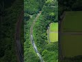 高徳線の列車 shorts drone 4kドローン空撮 高徳線 汽車 単線