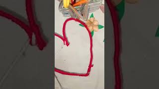Beautiful pom pom with wire heart ❤️|Easy way to make it