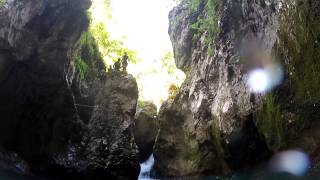 Jumping from a height of 8 meters in the Nevidio Canyon in Montenegro