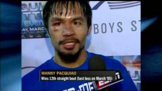 Manny Pacquiao vs Joshua Clottey highlights & Pacquiao's after fight Interview