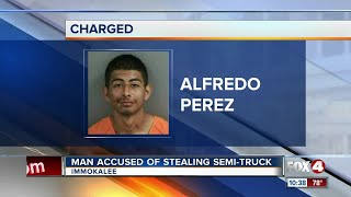 Man Connected to Stolen Semi-Truck