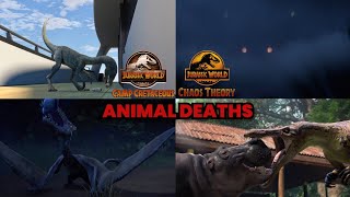 Every Modern-Animal Death in Jurassic World: Chaos Theory and Camp Cretaceous by Dinosaurs/Reptiles!