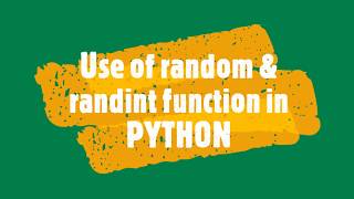 random and randint functions in PYTHON Libraries