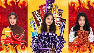 EXTREME SPICY VS CHOCOLATE FOOD CHALLENGE | PULLOTHI