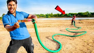 Can A Rocket Travel In Long Bend Pipe? Crazy Experiment. Mad Brothers