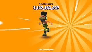 Subway Surfers Final World Record over 2 billion points 2147483647 points