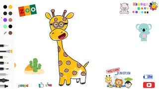 how my child draws a giraffe, this video is for kids, easy to draw #usa