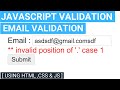 Email Validation in JavaScript in Hindi with source code | Simple JavaScript validation in Html CSS
