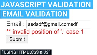 Email Validation in JavaScript in Hindi with source code | Simple JavaScript validation in Html CSS