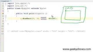 Draw Rectangle in Java Applet Hindi