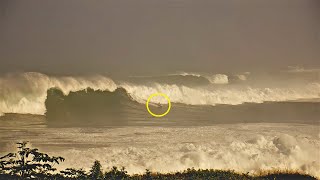 HUGE Set Closes Out Waimea Bay! Jan 22nd, 2022