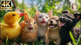 FUR FRIENDS  -  4K Cutest Baby Animals Moments | Relaxing Jazz Music with Natural Sounds 🌿