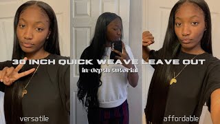 how to: 30 inch quick weave leave out tutorial *in depth* | affordable and versatile