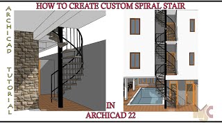 HOW TO CREATE SPIRAL STAIR IN ARCHICAD 22 #spiral #stairs #archicad #graphisoft