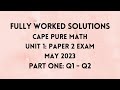 Cape Integrated Mathematics 2023 Exam Fully Worked Solutions Part 1 Q1 ...