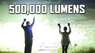 500000 Lumens - World's Brightest Torches all on at the same time!