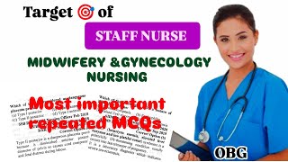 MIDWIFERY \u0026 GYNECOLOGY NURSING‼️MOST IMPORTANT REPEATED QUESTION⁉️OBG‼️