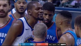 Kevin Durant vs Russel Westbrook - they really hate each other (11.22.2017)
