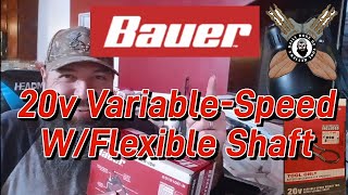 New BAUER 20v Variable-Speed Rotary Tool W/Flexible Shaft